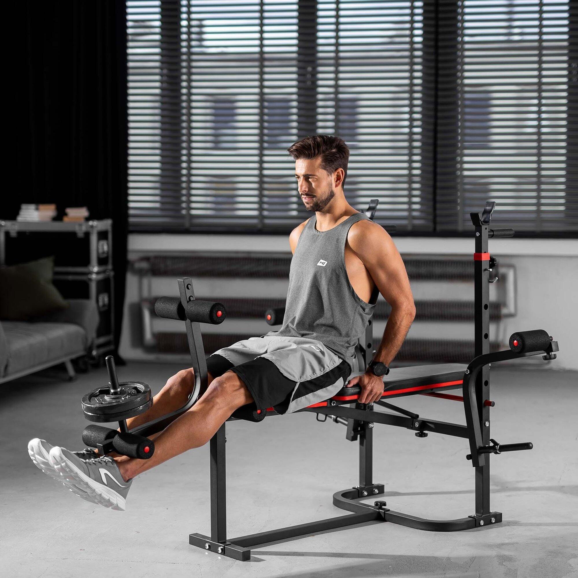Ensemble de musculation composite Hop-Sport Premium 135kg avec banc HS-1065 3/7