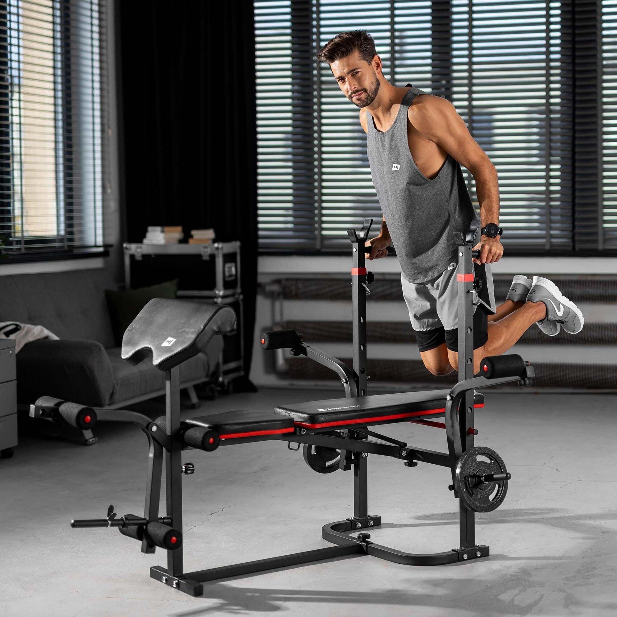Ensemble de musculation composite Hop-Sport Premium 135kg avec banc HS-1065 5/7