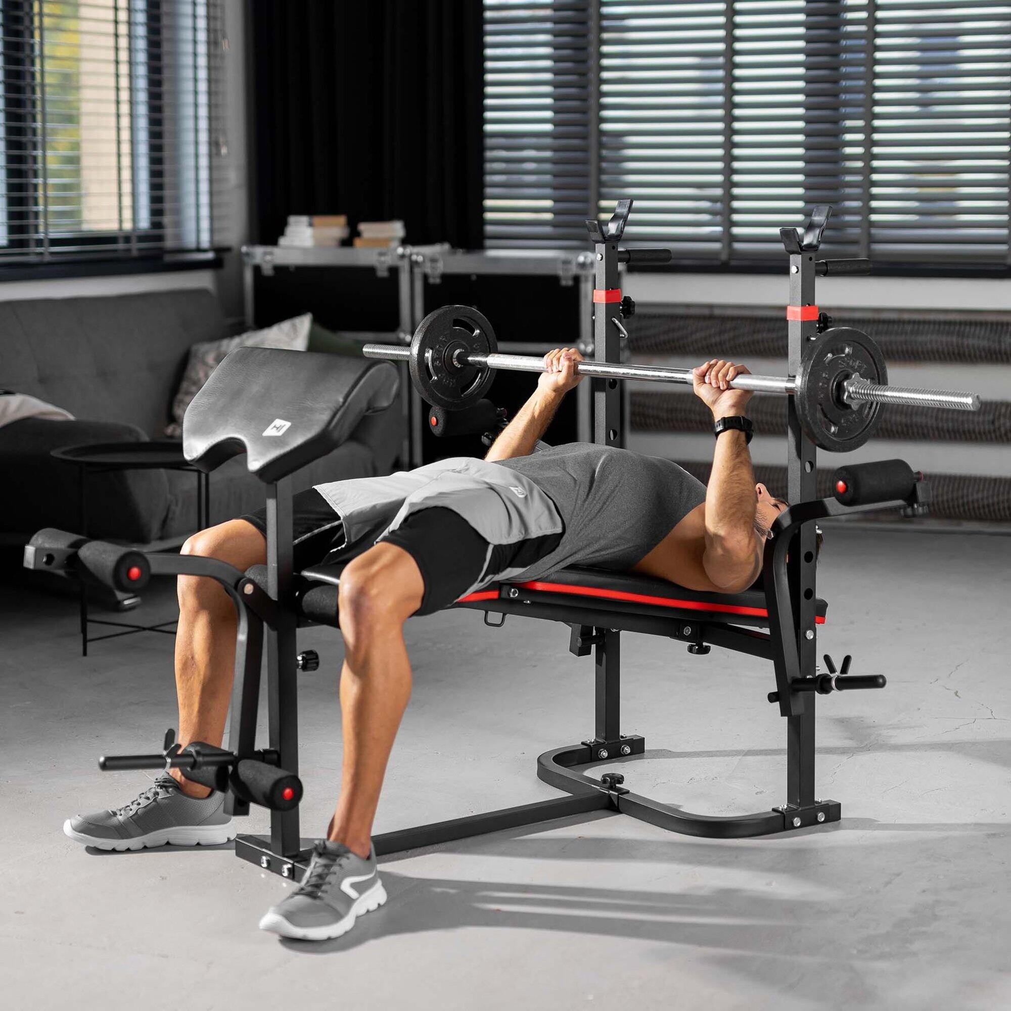 Ensemble de musculation composite Hop-Sport Premium 135kg avec banc HS-1065 7/7