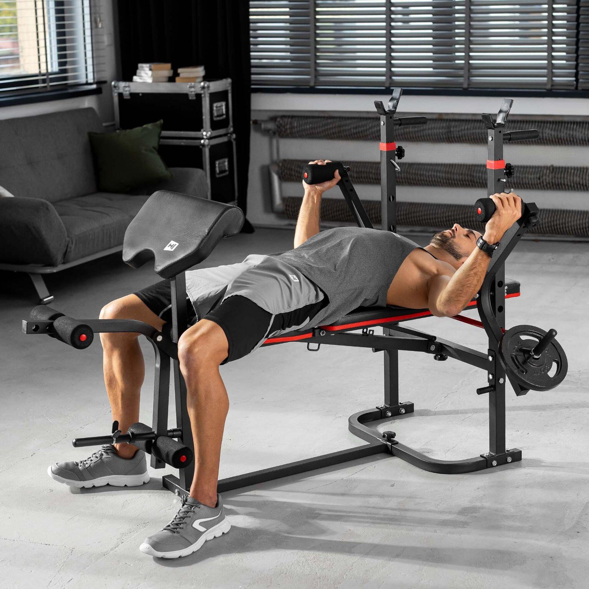 Ensemble de musculation composite Hop-Sport Premium 135kg avec banc HS-1065 6/7