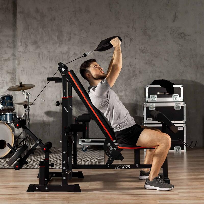 Set culturism compozit Hop-Sport Premium 105kg cu bancă HS-1075