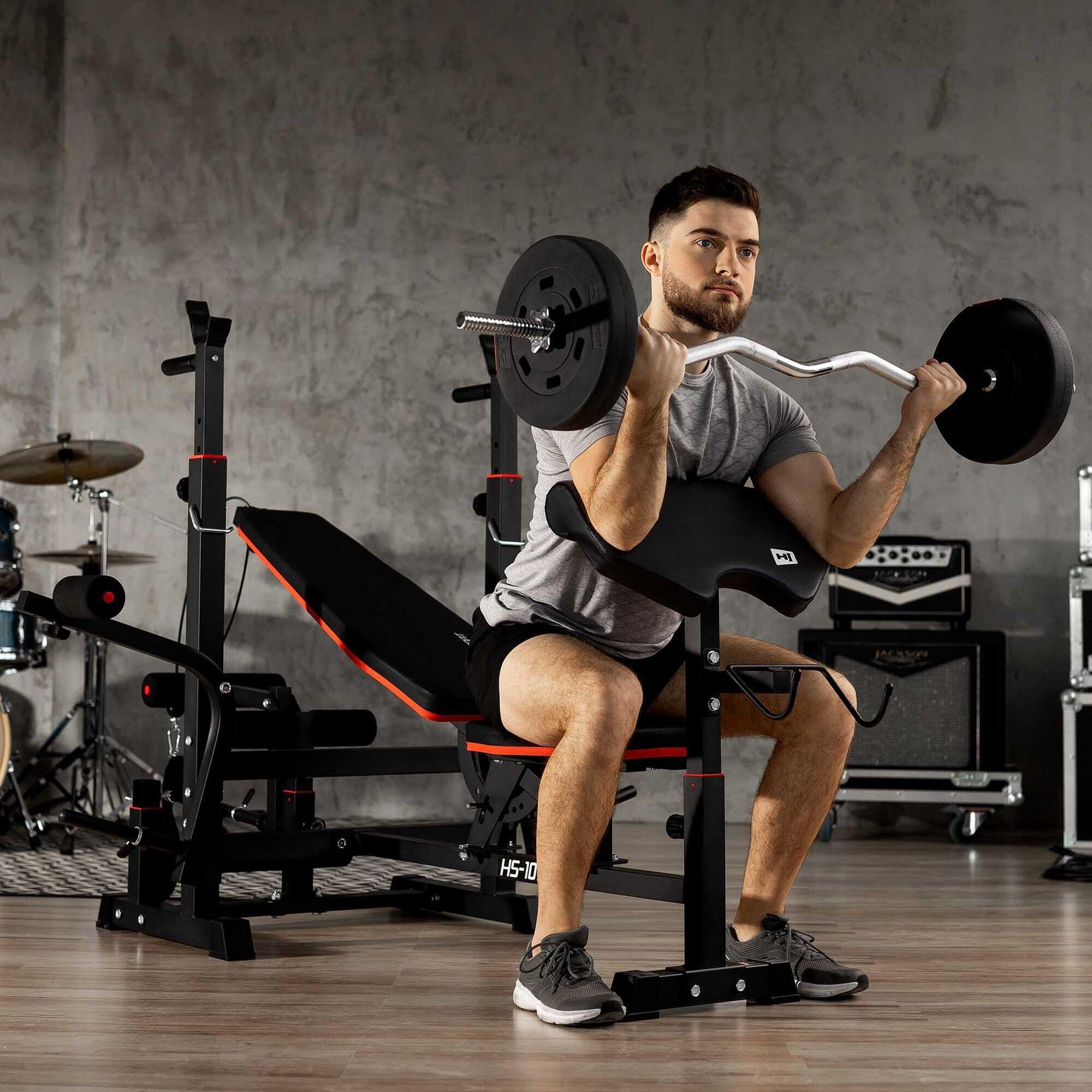 Ensemble de musculation composite Hop-Sport Premium 105kg avec banc HS-1075 5/7