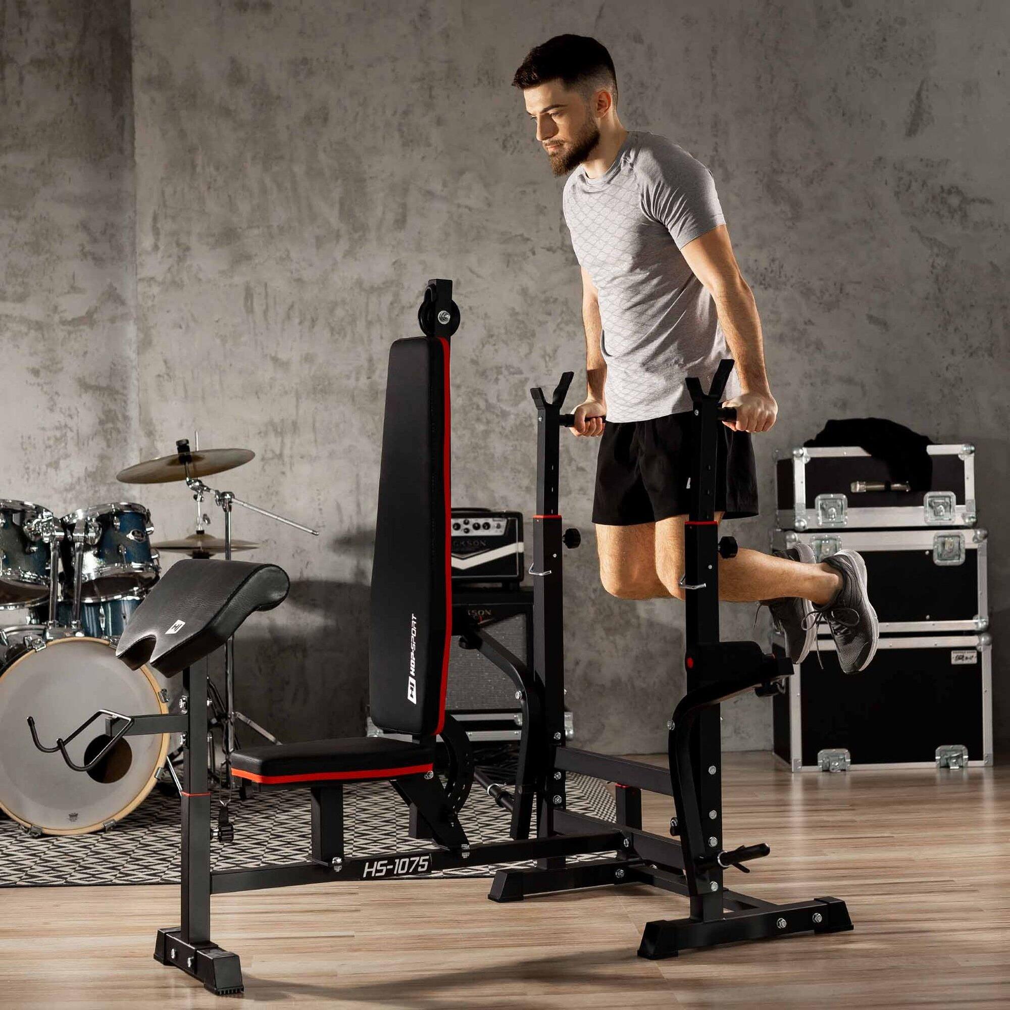 Ensemble de musculation composite Hop-Sport Premium 135kg avec banc HS-1075 7/7