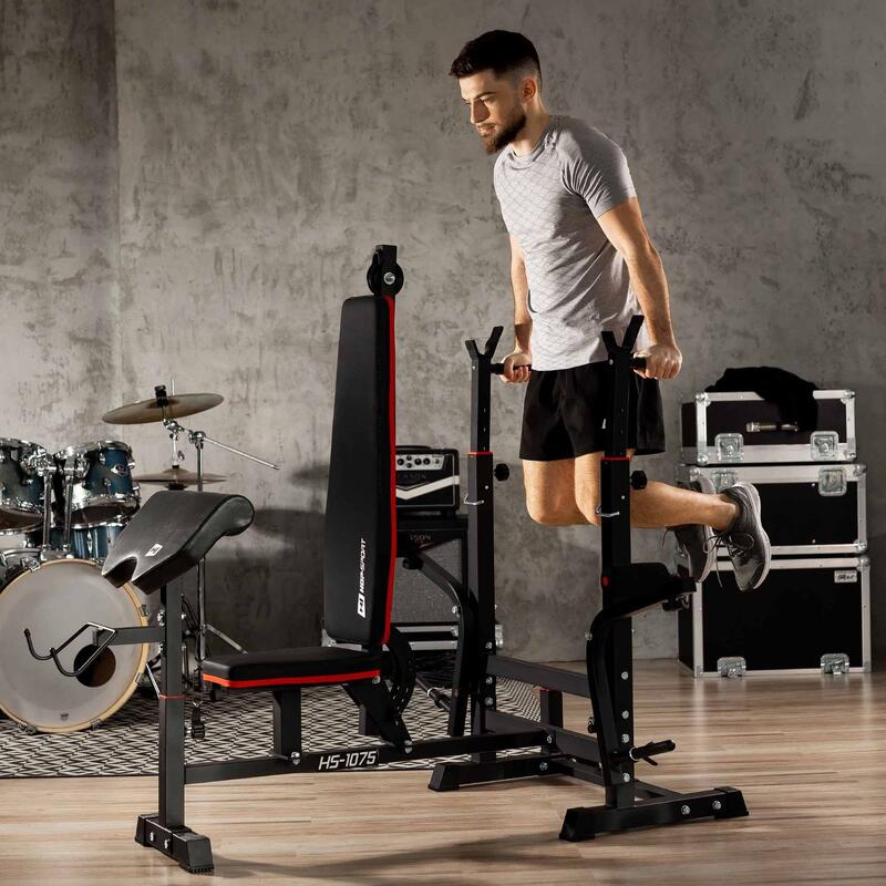 Set culturism compozit Hop-Sport Premium 105kg cu bancă HS-1075