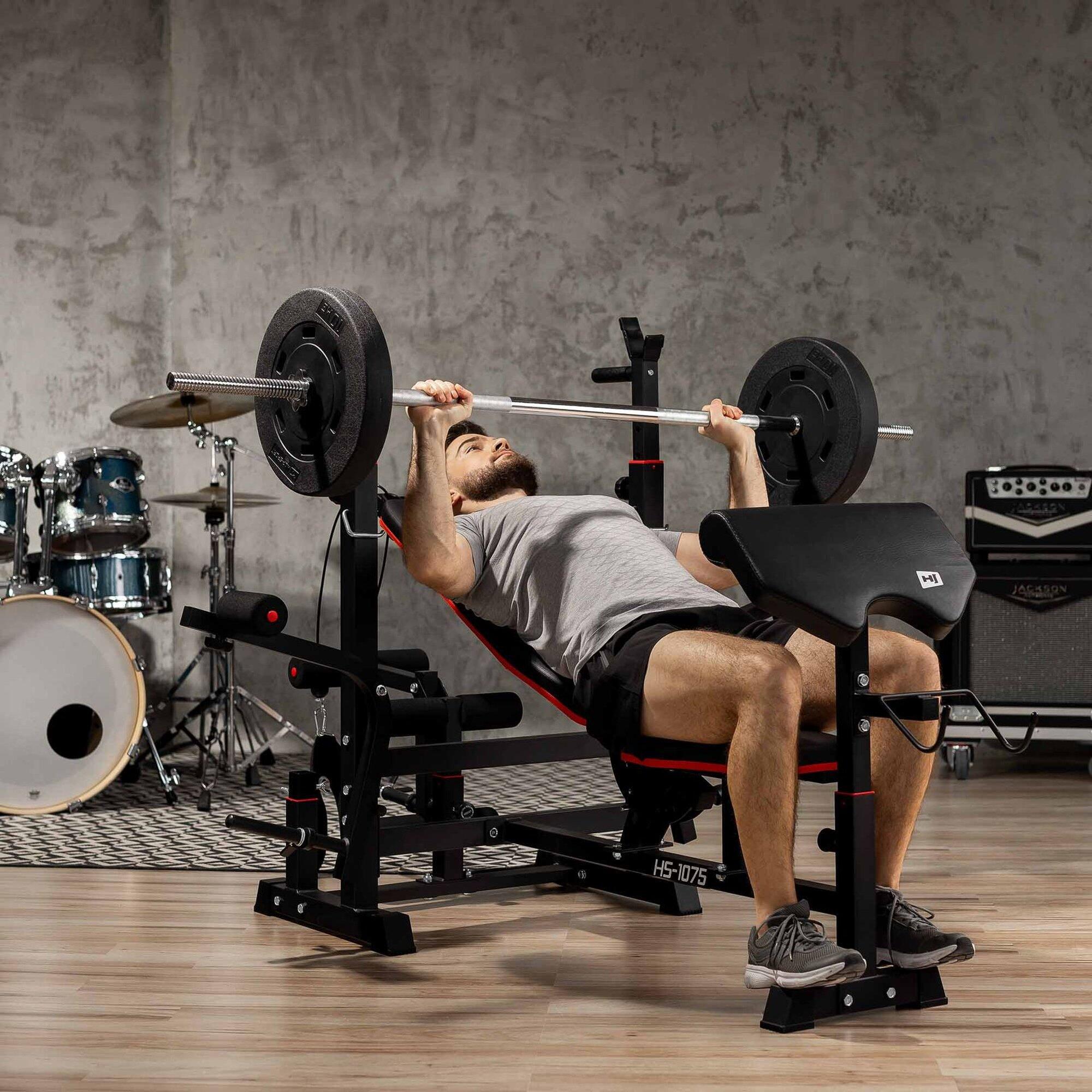 Ensemble de musculation composite Hop-Sport Premium 105kg avec banc HS-1075 3/7
