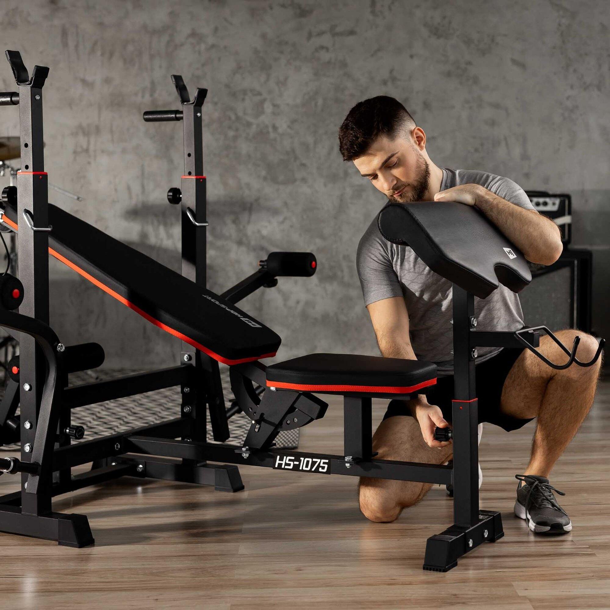 Hop-Sport Premium 75kg Bodybuilding Set met Bank HS-1075 6/7