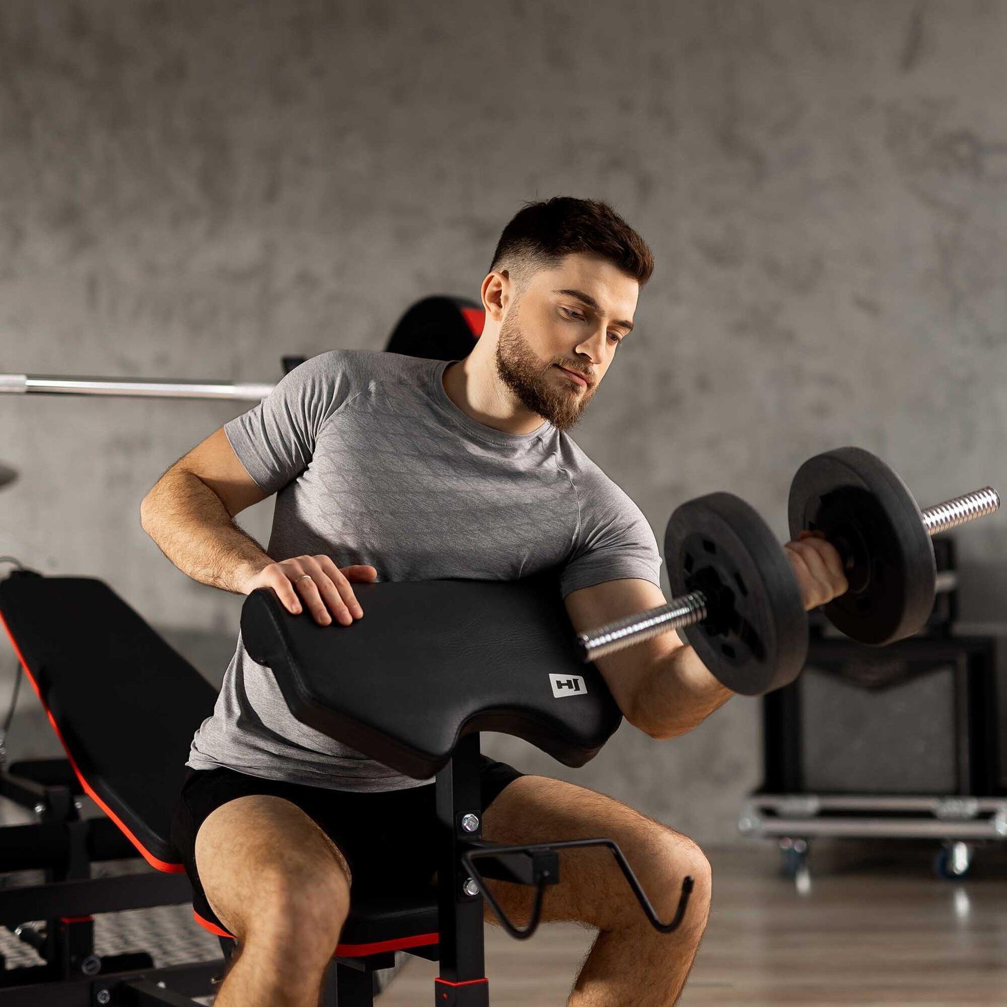 Ensemble de musculation composite Hop-Sport Premium 135kg avec banc HS-1075 4/7