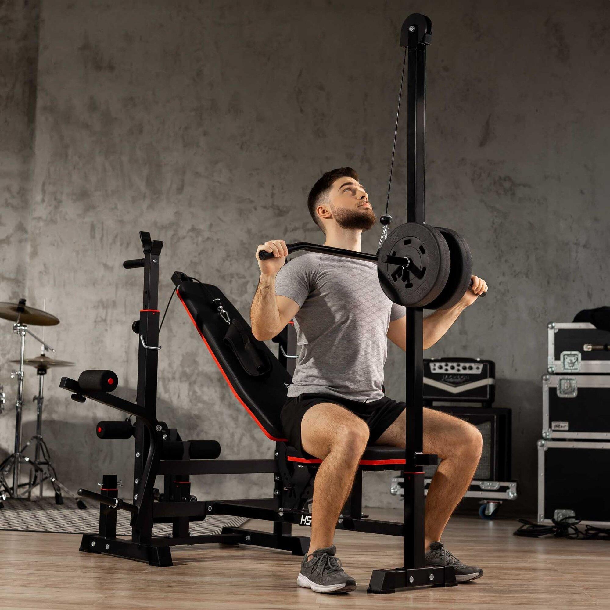 Ensemble de musculation composite Hop-Sport Premium 135kg avec banc HS-1075 2/7