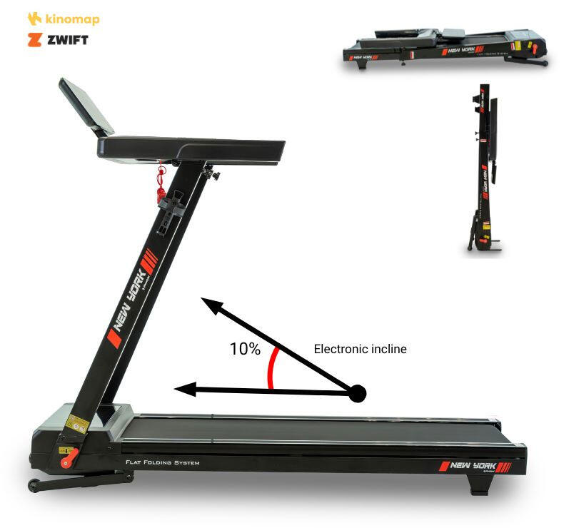 BH FITNESS Cinta de correr - New York - Inclinación eléctrica 10% -Plegable- 16km/h -2,5CV