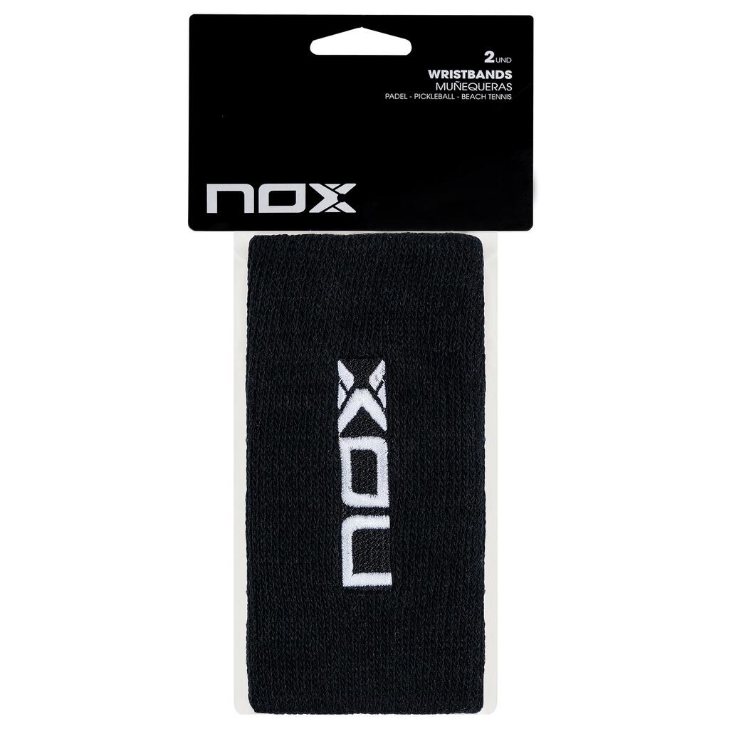 Blister (2 Uds) Muñequera Nox Larga Negra Logo Blanco Mulnebla2ud