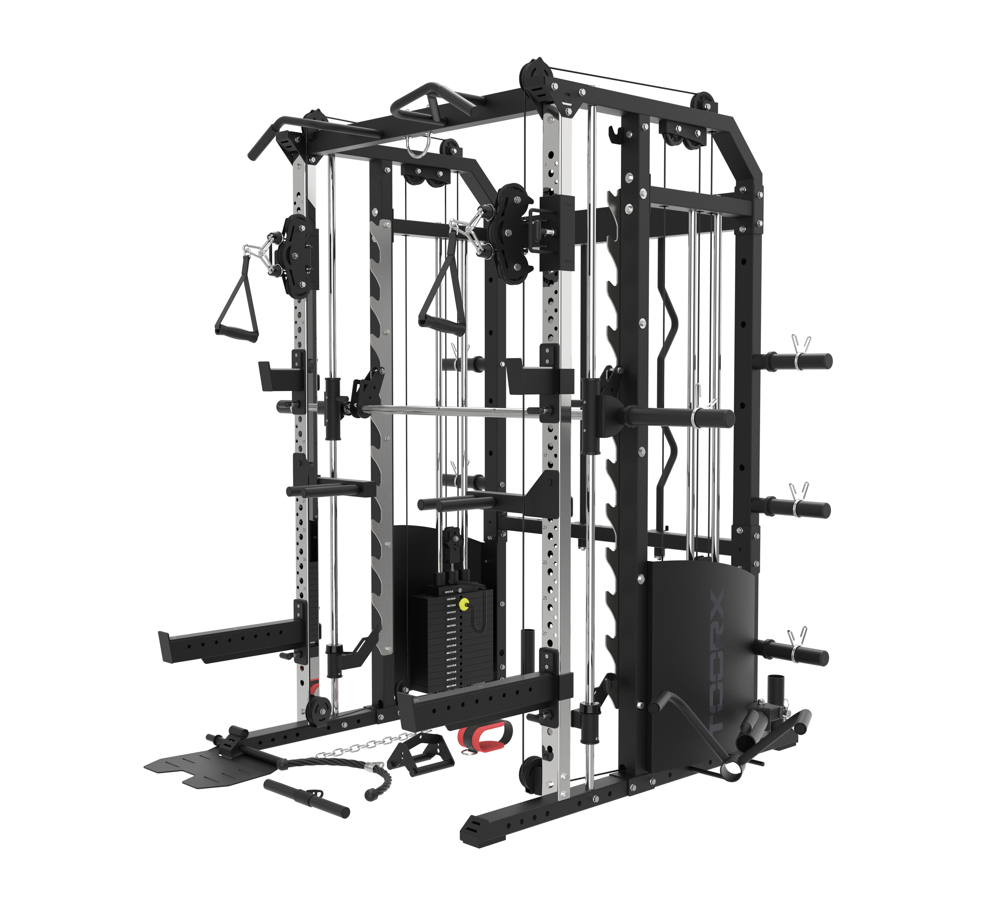 Multi power rack asx 4500 - dupla polia, smith e rack