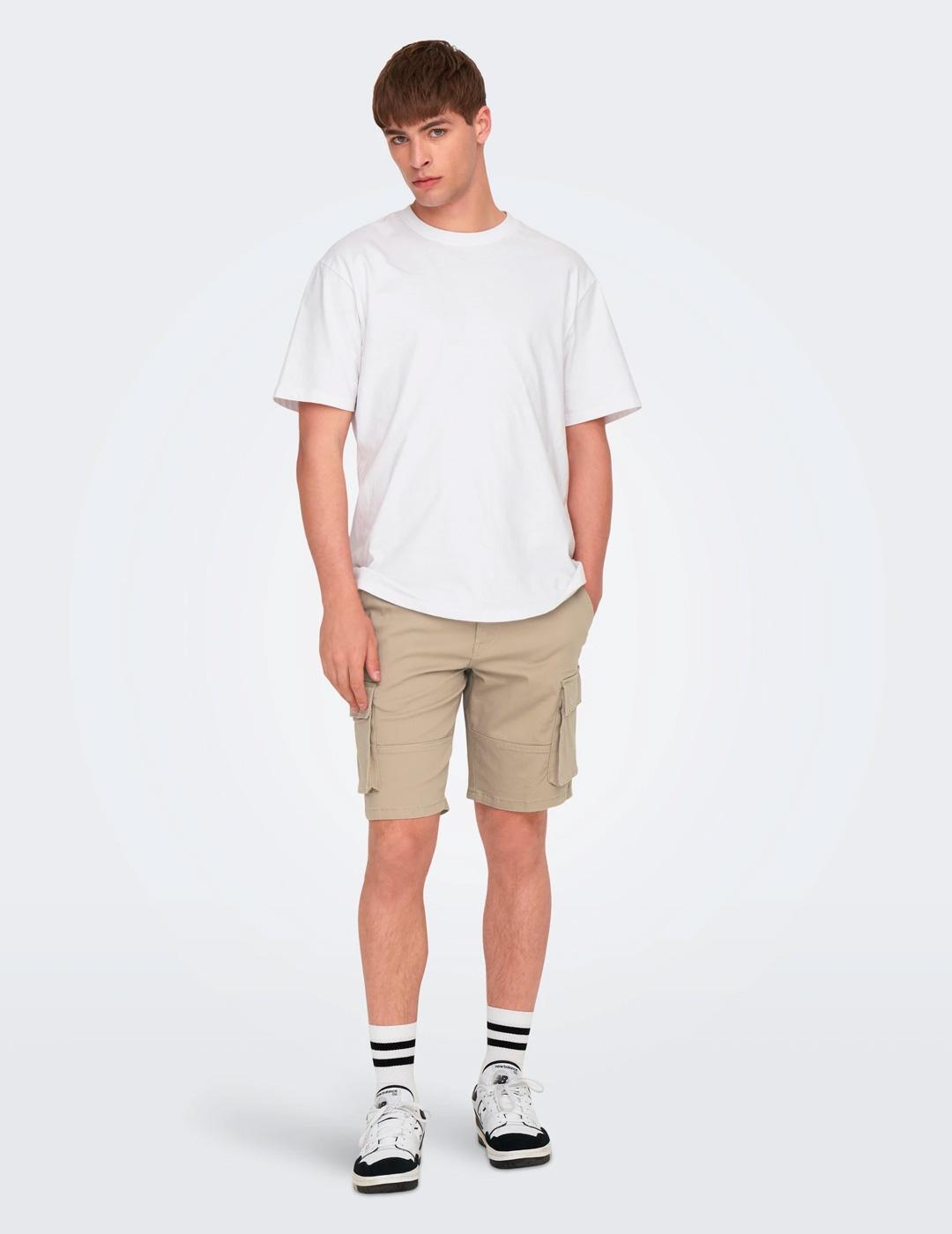 Shorts et bermudas pour homme Only&sons Beige. 5/7