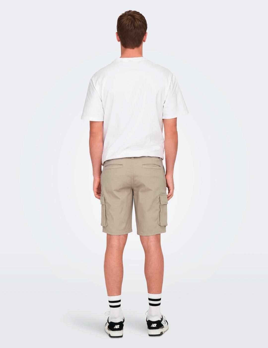 Shorts et bermudas pour homme Only&sons Beige. 2/7