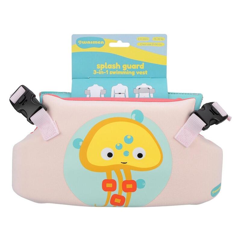 Centura cu aripioare 3-in-1 Splash Guard, Kimo, 2-6 Ani, 15-30 kg, Roz,