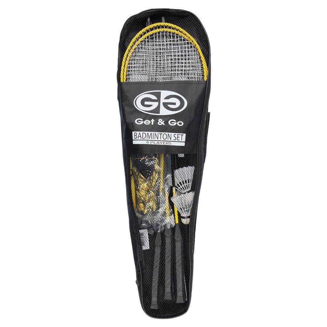 Conjunto de badminton - 4 raquetes + 2 petecas + rede 7/7