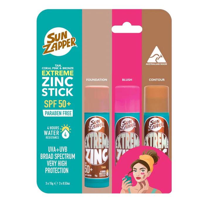 Sunちゃん33‪₊✼̥୭* SUN ZAPPER - Extreme Zinc Sunscreen Stick Beauty Pack