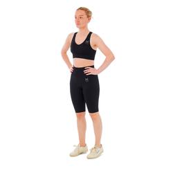 Ensemble de sport femme - Leggings short de sport + Haut de sport - Noir