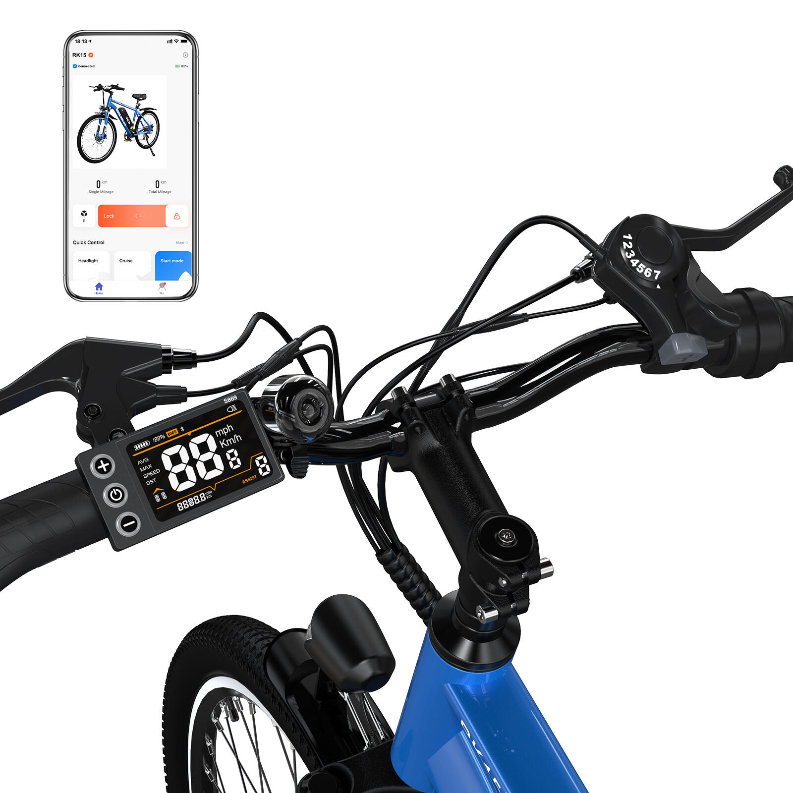 Electric City Bikes RK15, E-bikes 26",30-50 km,36V 10.4Ah 4/8