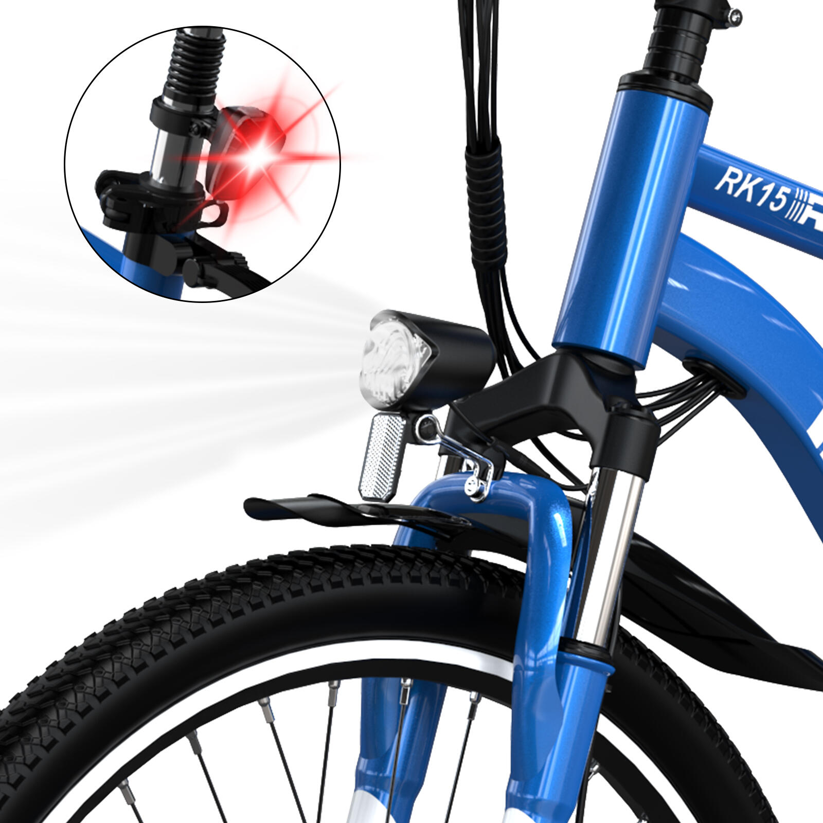 Electric City Bikes RK15, E-bikes 26",30-50 km,36V 10.4Ah 3/8
