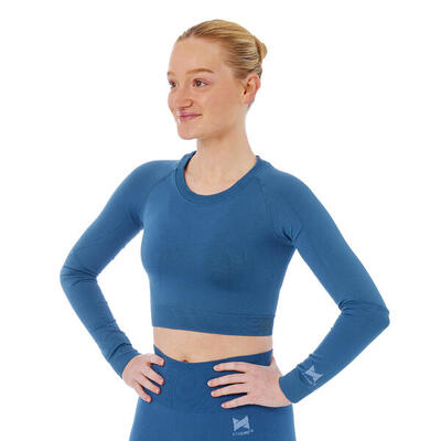 Xtreme sportswear crop sporttop lange mouwen dames blauw