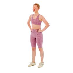 Ensemble de sport femme - Leggings short de sport + Haut de sport - Rose