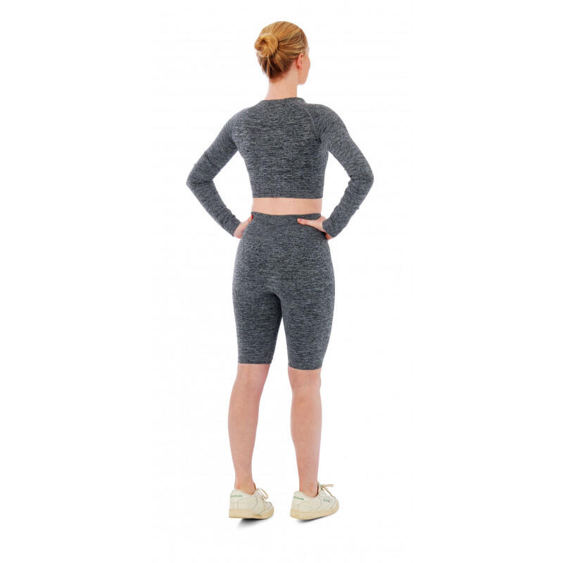 Damski zestaw sportowy Xtreme - krótkie spodenki + sportowy Croptop - Antracyt