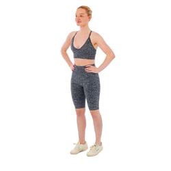 Ensemble de sport femme - Leggings short + Soutien-gorge de Sport - Anthracite