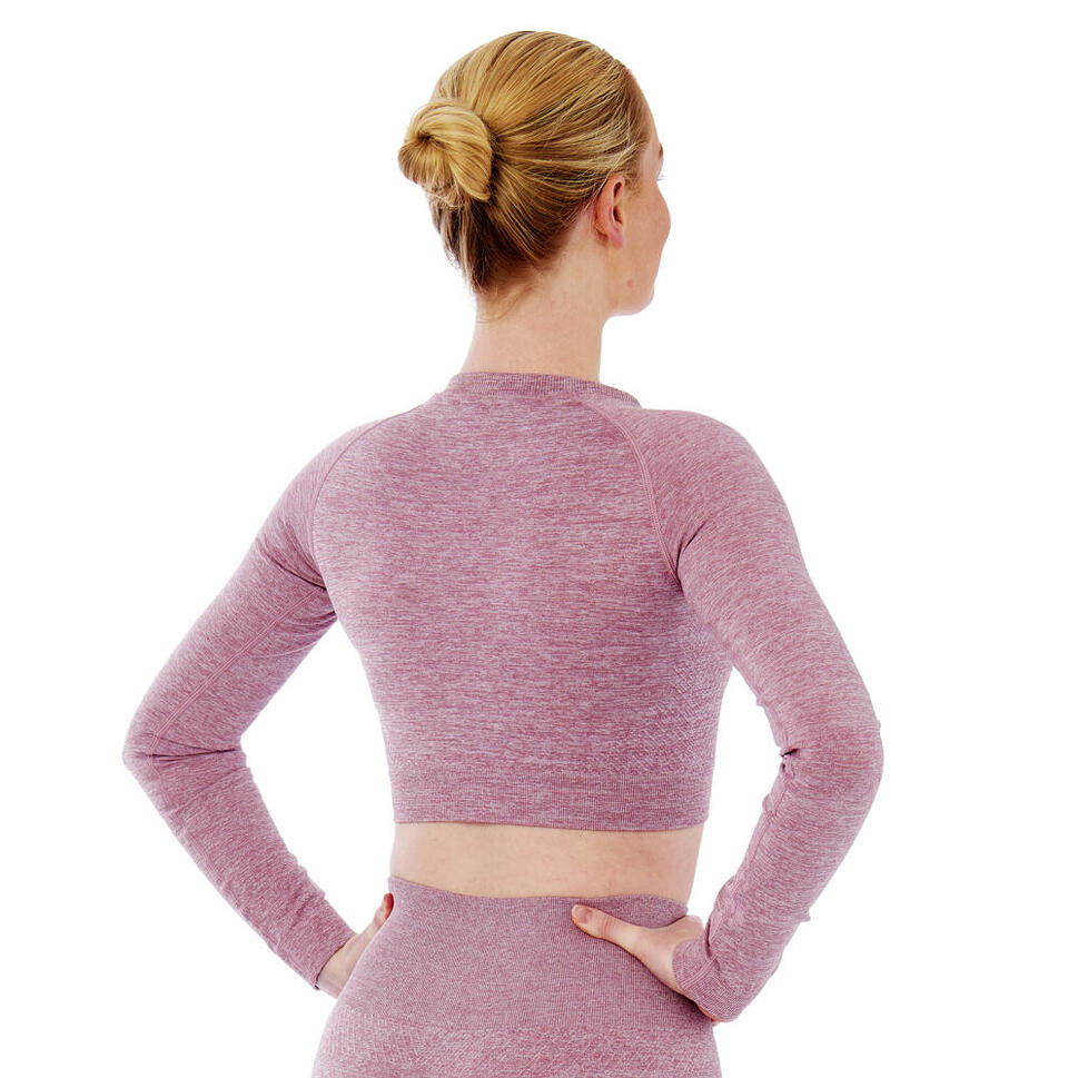 Xtreme Sportswear Crop Damski top sportowy z długim rękawem Różowy