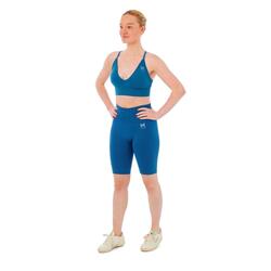 Ensemble de sport femme - Leggings short + Soutien-gorge de Sport - Bleu