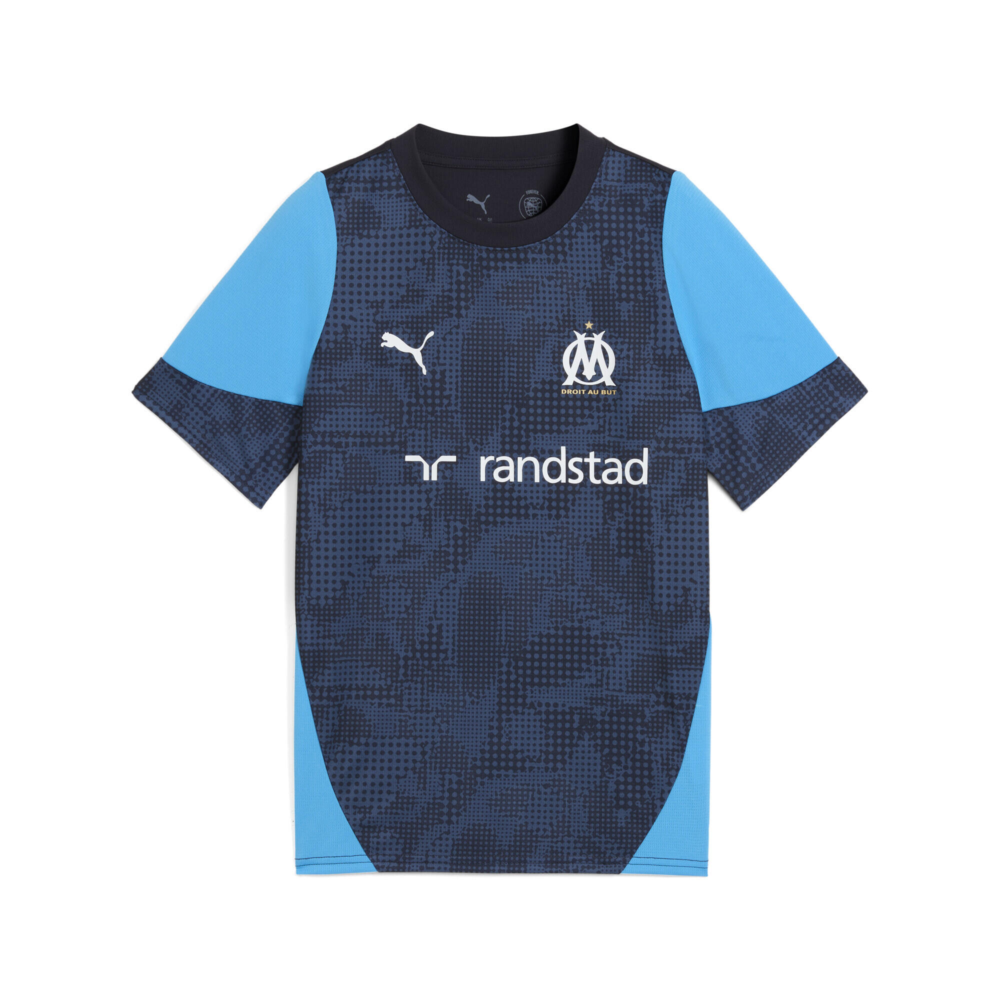 Puma - Maillot D’entraînement Olympique De Marseille Enfant Et Adolescent Puma - T-shirt Manches Courtes - Bleu - Decathlon
