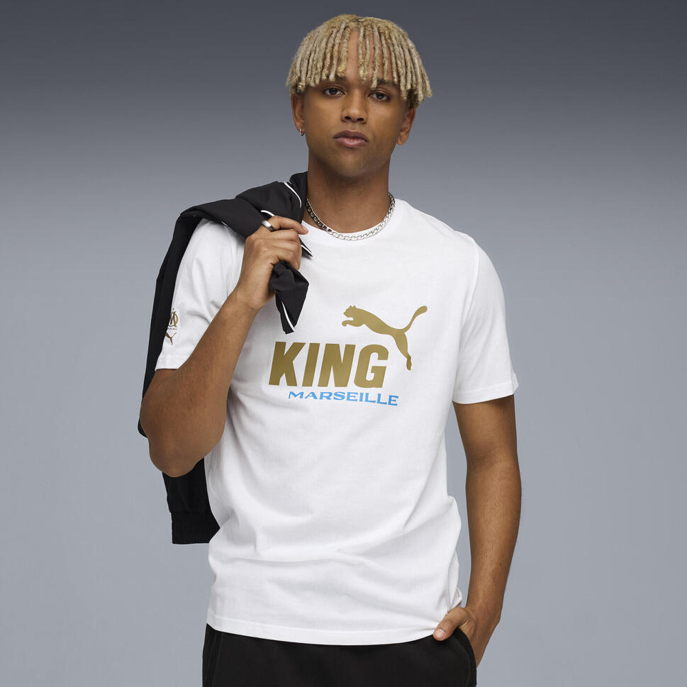 Męska koszulka Olympique Marsylia KING z logo PUMA White Gold