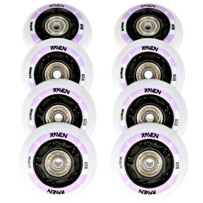 8x led-lichtgevende wieltjes + lagers voor helixi pu-rollen