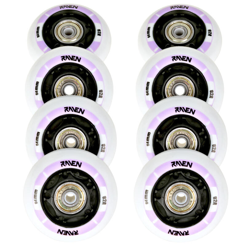 8x Świecące kółka LED do rolek Raven Helixi 70mm PU