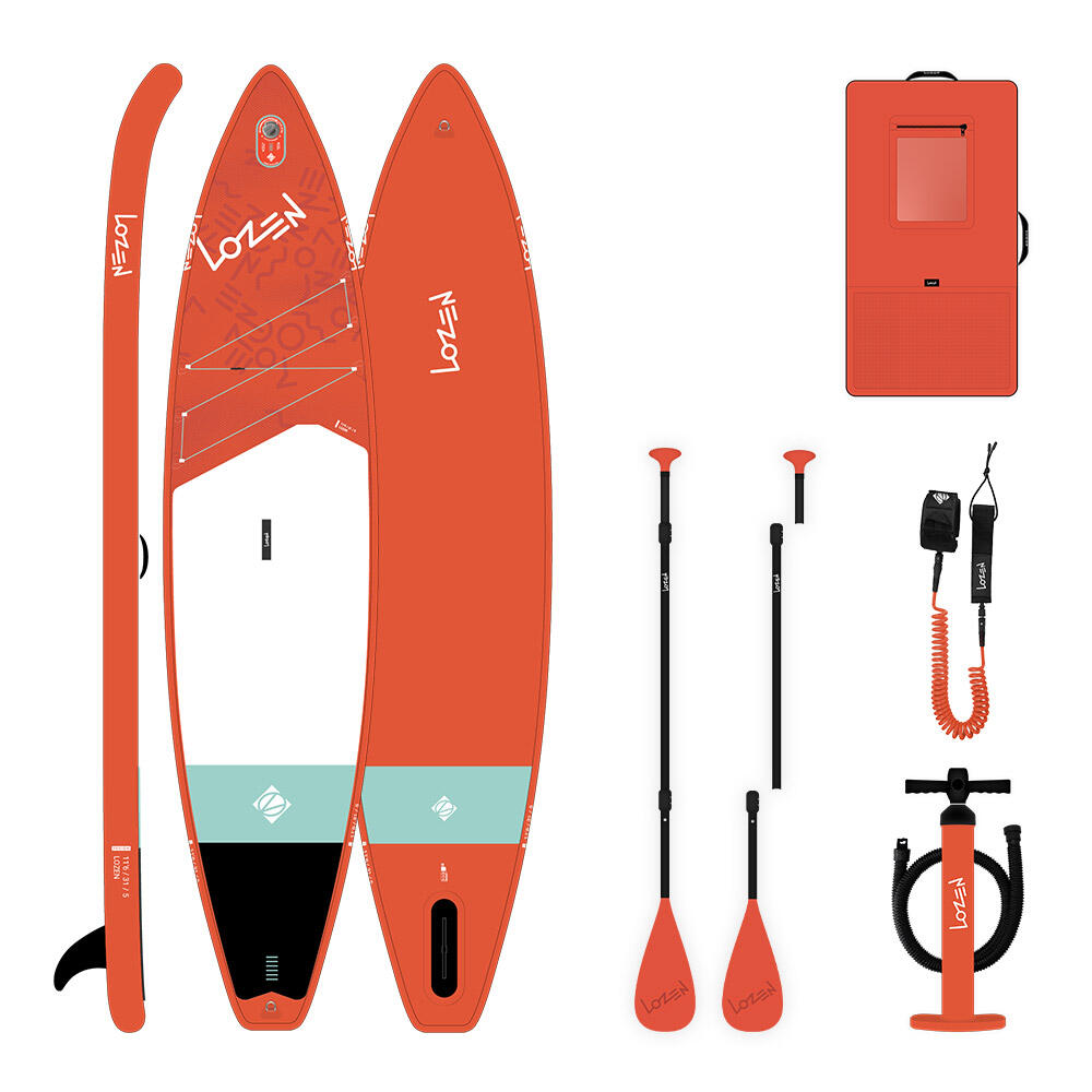 Pacote stand up paddle inflável - lozen 11'6x 31 x 5 redline