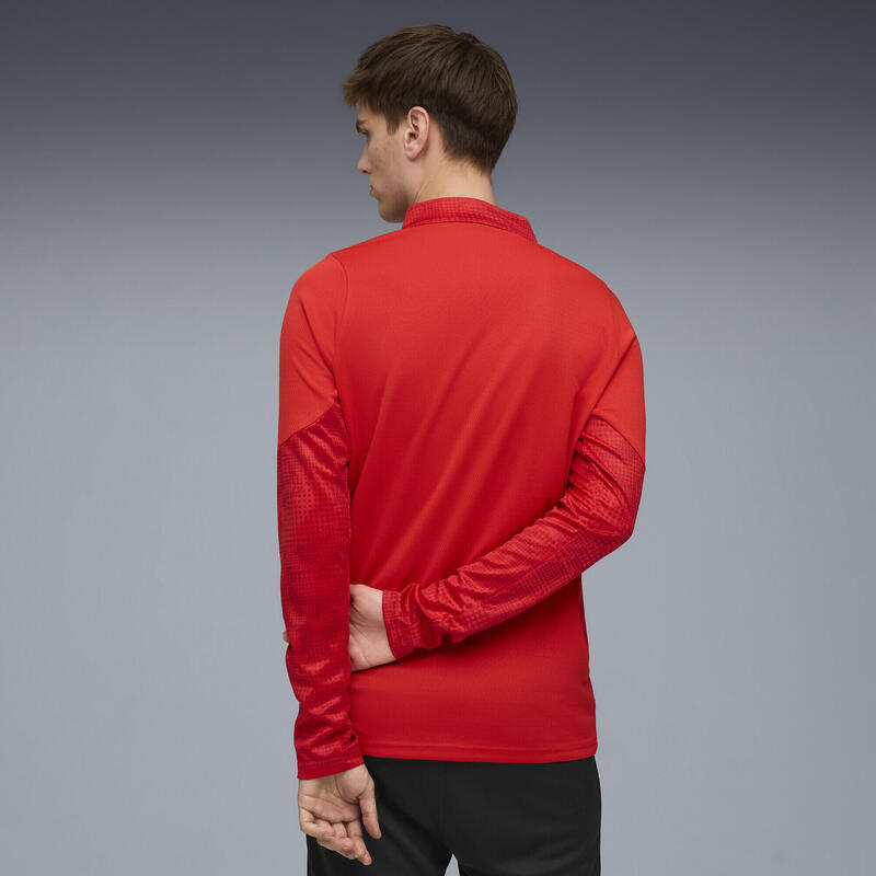 Męska bluza treningowa z zamkiem 1/4 Stade Rennais F.C. PUMA Red Silver Metallic