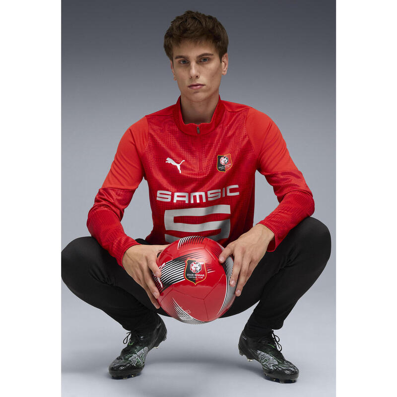 Męska bluza treningowa z zamkiem 1/4 Stade Rennais F.C. PUMA Red Silver Metallic