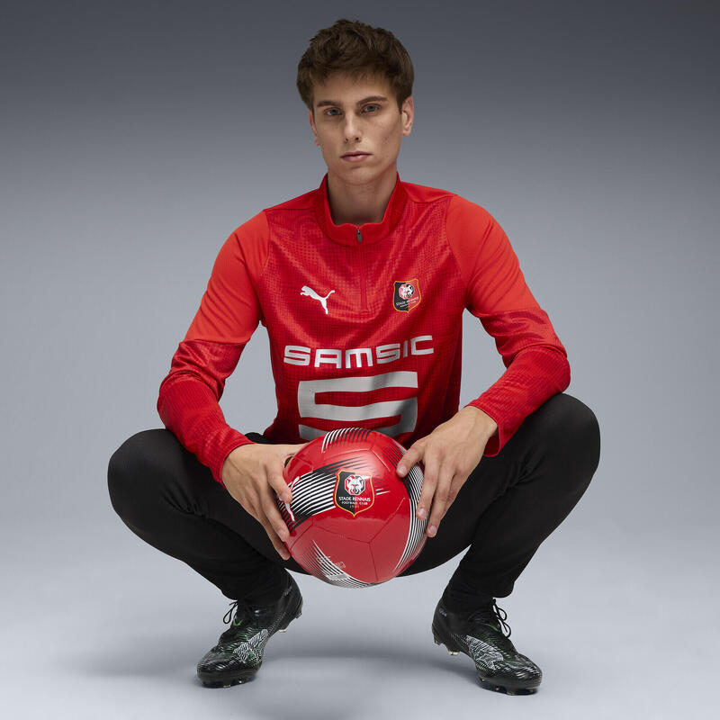 Męska bluza treningowa z zamkiem 1/4 Stade Rennais F.C. PUMA Red Silver Metallic