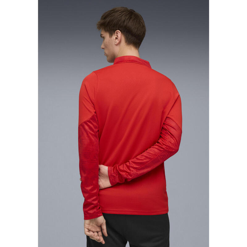 Męska bluza treningowa z zamkiem 1/4 Stade Rennais F.C. PUMA Red Silver Metallic