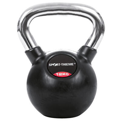 Kettlebell Gummiert mit glattem Chrom-Griff 4 kg Gewichtheben Unisex Schwarz