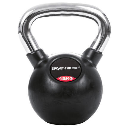 Kettlebell Gummiert mit glattem Chrom-Griff 32 kg Gewichtheben Unisex