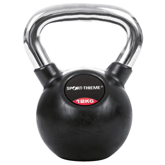 Kettlebell Gummiert mit glattem Chrom-Griff 8 kg Gewichtheben Unisex