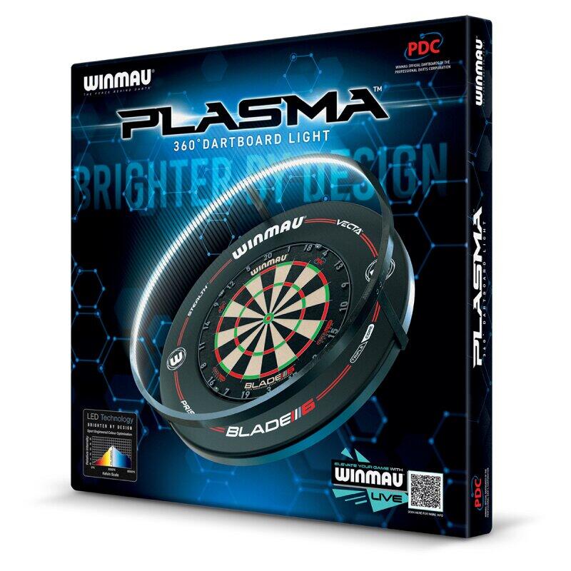 Winmau Paquete de diana envolvente Plasma Ice Light & Pro-Line Negro 6/6