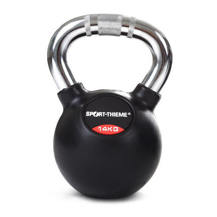 Kettlebell Gummiert mit gerändeltem Chrom-Griff 24 kg Gewichtheben Unisex