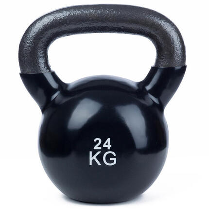 Kettlebell Vinyl 24 kg, Schwarz Gewichtheben Unisex Schwarz