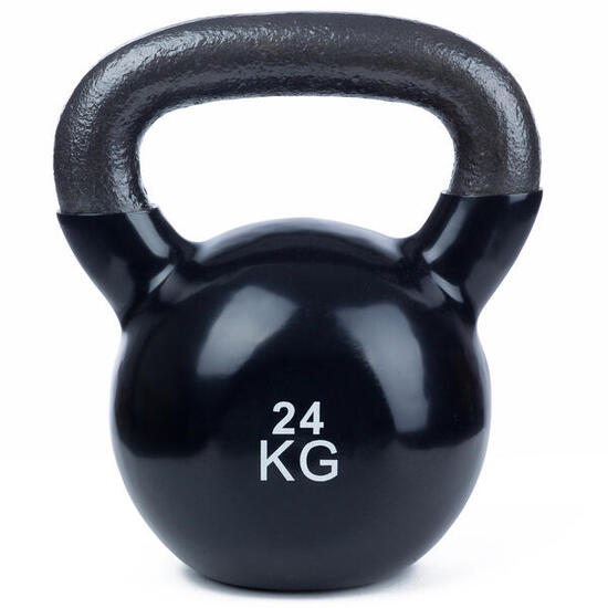 Kettlebell Vinyl 24 kg, Schwarz Gewichtheben Unisex Schwarz