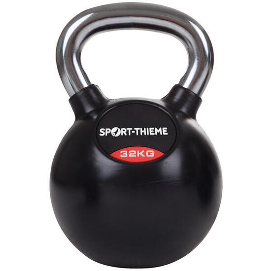 Kettlebell Gummiert mit glattem Chrom-Griff 4 kg Gewichtheben Unisex Schwarz
