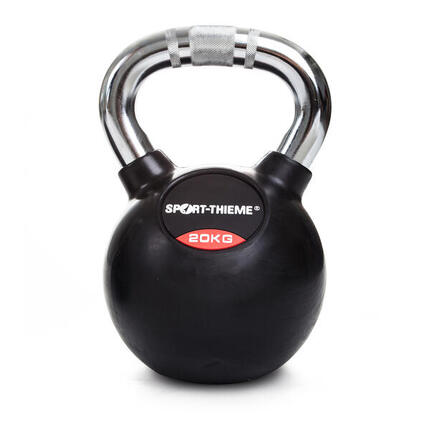 Kettlebell Gummiert mit gerändeltem Chrom-Griff 8 kg Gewichtheben Unisex