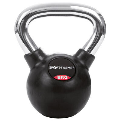 Kettlebell Gummiert mit glattem Chrom-Griff 4 kg Gewichtheben Unisex Schwarz