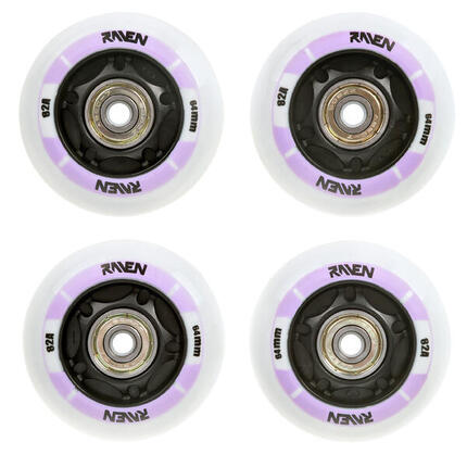 4x Świecące kółka LED + łożyska do rolek Raven Helixi 72mm