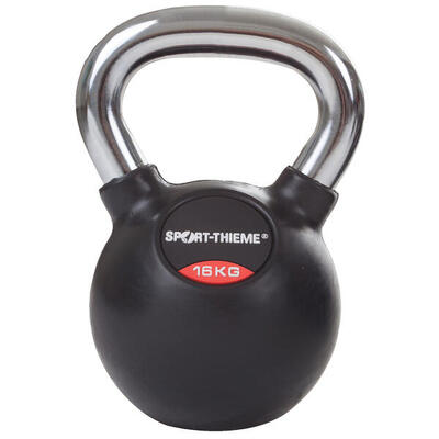Kettlebell Gummiert mit glattem Chrom-Griff 4 kg Gewichtheben Unisex Schwarz